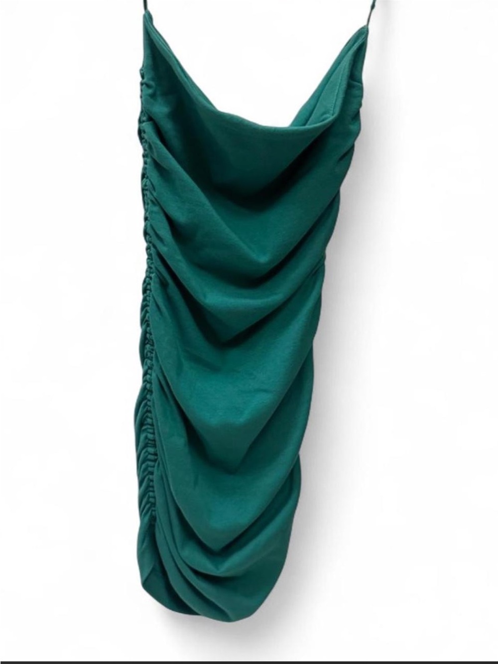 Zara Teal Strapless Draped Slip Dress